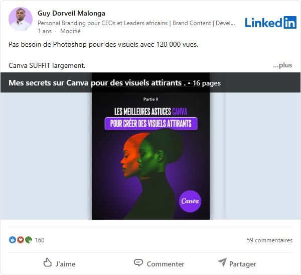 Des visuels à 120K vues